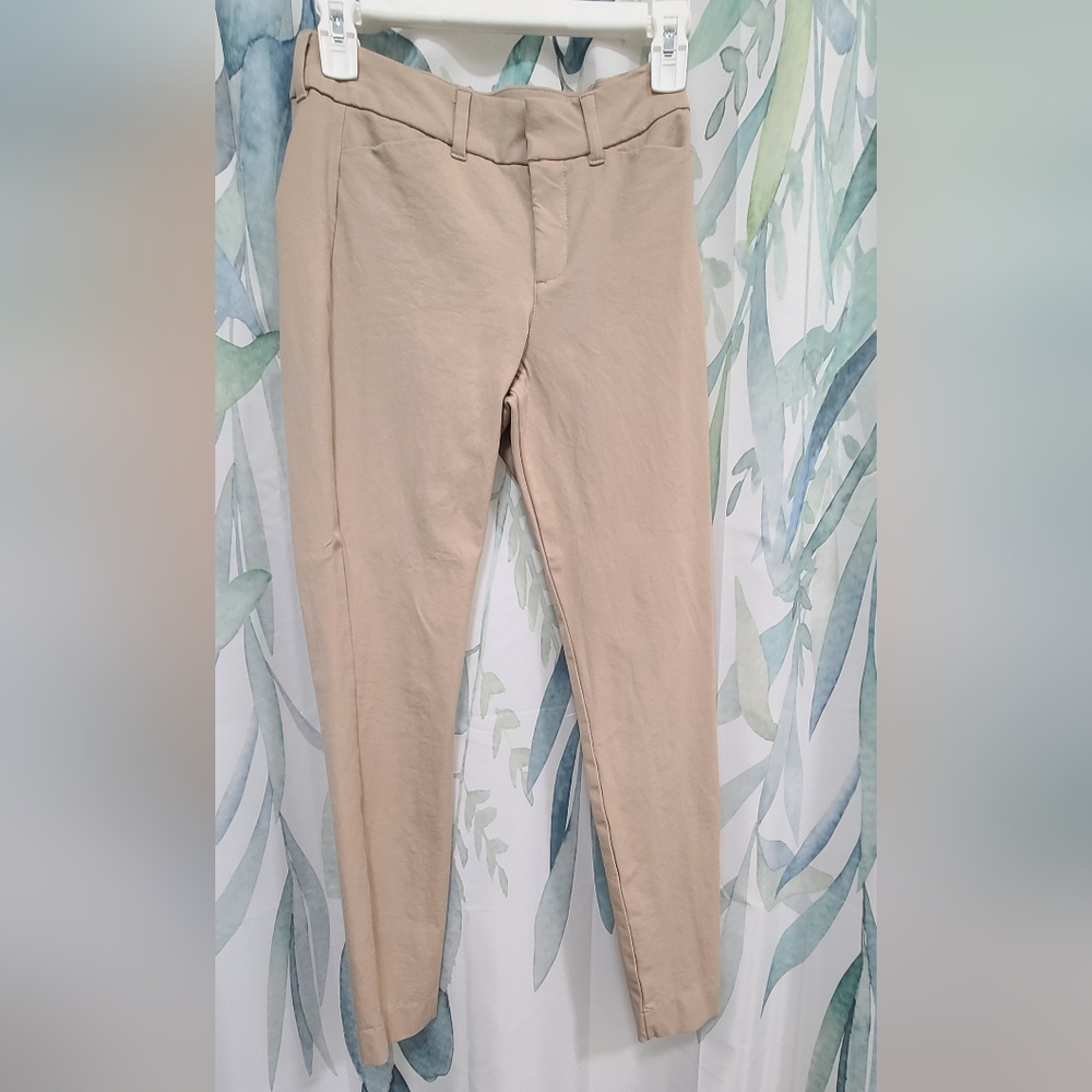 Khaki straight leg trousers